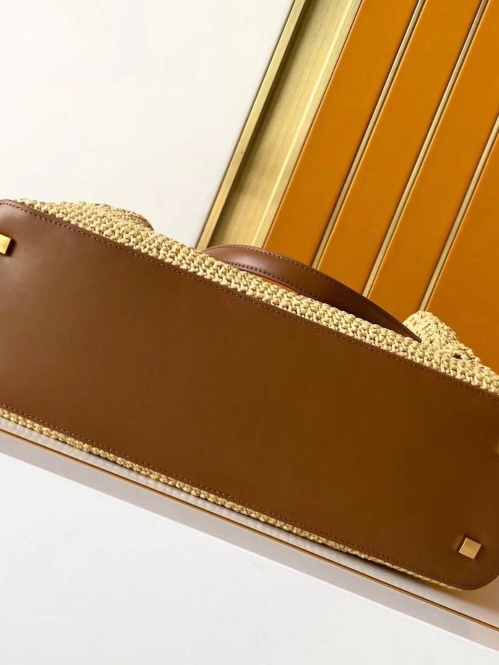 Saint Laurent Jamie Leather-Trimmed Raffia Tote Bag - Picture 4 of 9